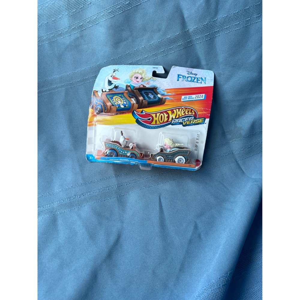Disney Kids Hot Wheels RacerVerse Frozen Elsa & Olaf 2-Pack Blue Sleighs